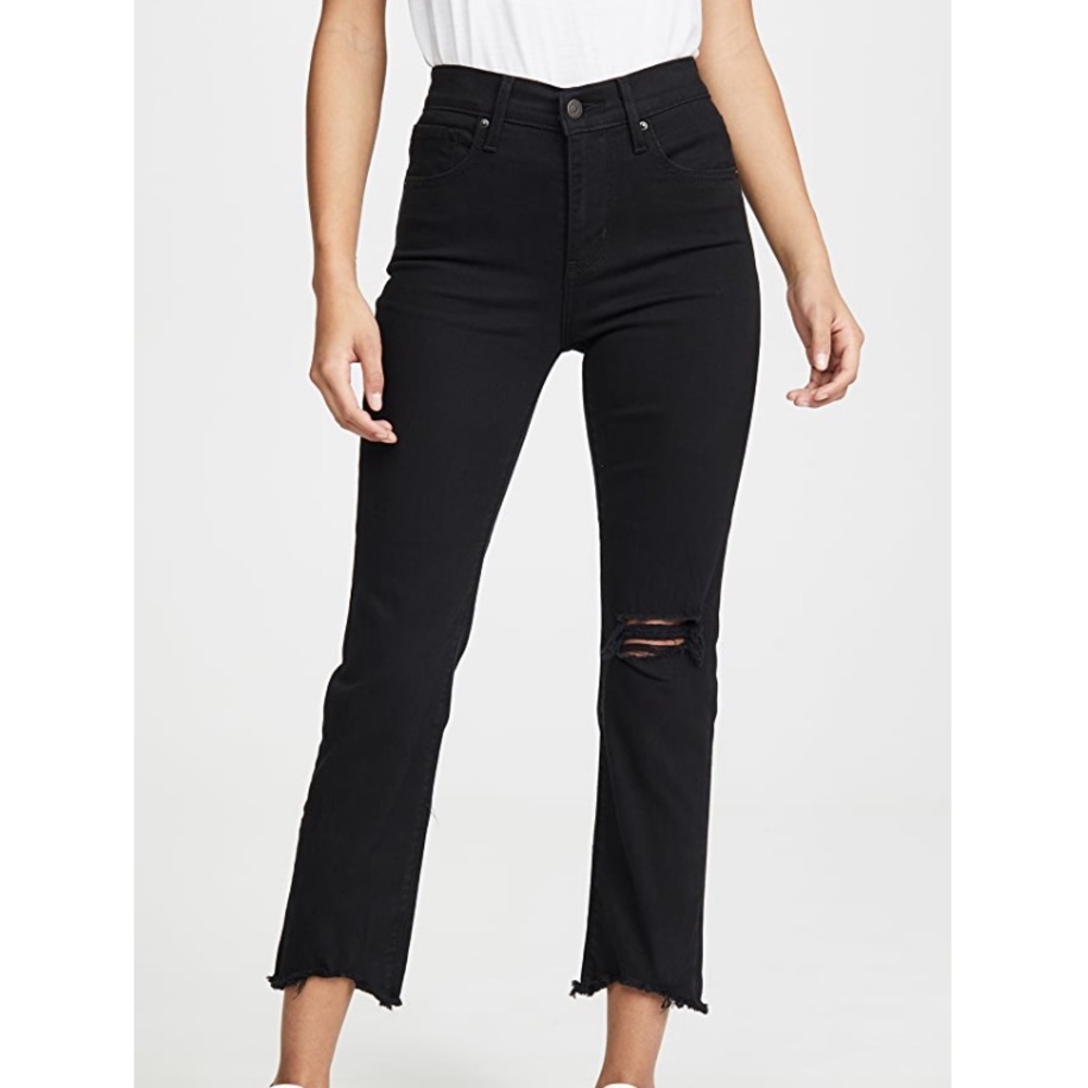 Levi’s High waisted cropped black jeans size 26
